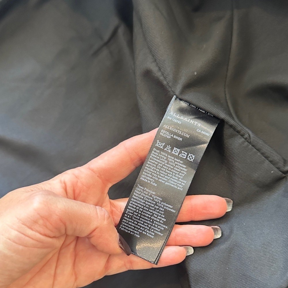All Saints Black Quilted Leather Jacket - Picture 3 of 4